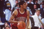 13 Dec 1994: JEROME ALLEN OF THE UNIVERSITY OF PENNSYLVANIA DRIBBLES DOWNCOURT DURING THE 62-60 WIN OVER MICHIGAN AT CRISLER ARENA IN ANN ARBOR, MICHIGAN.