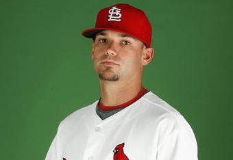 JUPITER, FL - FEBRUARY 20:  Pitcher Blake Hawksworth #77 of the St. Louis Cardinals poses during photo day at Roger Dean Stadium on February 20, 2009 in Jupiter, Florida.  (Photo by Doug Benc/Getty Images)