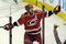RALEIGH, NC - MAY 26:  Eric Staal #12 of the Carolina Hurricanes celebrates his first period goal against the Pittsburgh Penguins during Game Four of the Eastern Conference Championship Round of the 2009 Stanley Cup Playoffs at RBC Center on May 26, 2009 in Raleigh, North Carolina.  The Penguins defeated the Hurricanes 4-1 to clinch the NHL's Eastern Conference title.(Photo by Grant Halverson/Getty Images)