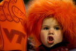 MIAMI - JANUARY 03:  A young Hokie fan yells at the end of the FedEx Orange Bowl after the Kansas Jayhawks defeated the Virginia Tech Hokies 24-21 at Dolphin Stadium on January 3, 2008 in Miami, Florida.  (Photo by Marc Serota/Getty Images)