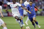 BERLIN - JULY 09:  Patrick Vieira (L) of France and Mauro Camoranesi of Italy battle for the ball during the FIFA World Cup Germany 2006 Final match between Italy and France at the Olympic Stadium on July 9, 2006 in Berlin, Germany.  (Photo by Ben Radford/Getty Images)
