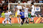 SANDY, UT - JULY 29:  Brad Davis #11 of the MLS All-Stars misses on a free kick against Everton FC during the 2009 MLS All-Star Game at Rio Tinto Stadium on July 29, 2009 in Sandy, Utah. (Photo by Jed Jacobsohn/Getty Images)