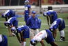 EAST RUTHERFORD, NJ - MAY 09: Tom Coughlin, head coach of the New York Giants walks on the field at rookie camp on May 9, 2009 in East Rutherford, New Jersey.  (Photo by Jeff Zelevansky/Getty Images)
