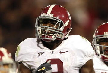 ATHENS, GA - SEPTEMBER 27:  Wide receiver Julio Jones #8 of the Alabama Crimson Tide celebrates his touchdown catch in the second quarter against the Georgia Bulldogs at Sanford Stadium on September 27, 2008 in Athens, Georgia. Alabama defeated Georgia 41-30.  (Photo by Doug Benc/Getty Images)