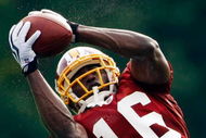 ASHBURN, VA - JULY 30:  Washington Redskins wide receiver Keith Eloi (#16) catches a pass during drills on opening day of training camp July 30, 2009 in Ashburn, Virginia.  (Photo by Win McNamee/Getty Images)