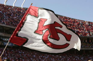KANSAS CITY, MO - OCTOBER 24:  A Kansas City Chiefs flag waves in the wind during the game against the Atlanta Falcons on October 24, 2004 at Arrowhead Stadium in Kansas City, Missouri. The Chiefs defeated the Falcons 56-10.  (Photo by Brian Bahr/Getty Images)
