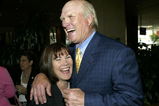 BEVERY HILLS - MAY 13:  (L - R) Kita S. Curry, Ph.D., President/CEO of the Didi Hirsch Community Mental Health Center, and Terry Bradshaw, NFL Hall of Famer/Television Host speak during the Erasing The Stigma Leadership Awards 2005 at the Beverly Hilton Hotel on May 13, 2005 in Beverly Hills, California. Bradshaw was honored at the event.  (Photo by Frederick M. Brown/Getty Images)