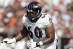 CLEVELAND - SEPTEMBER 30: Jason Brown #60 of the Baltimore Ravens moves on the field during the NFL game against the Cleveland Browns at Cleveland Browns Stadium September 30, 2007 in Cleveland, Ohio.  The Browns defeated the Ravens 27-13.  (Photo by David Maxwell/Getty Images)