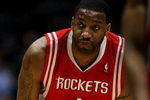 MILWAUKEE - FEBRUARY 09: Tracy McGrady #1 of the Houston Rockets watches as a teammate shoots a free-throw against the Milwaukee Bucks on February 9, 2009 at the Bradley Center in Milwaukee, Wisconsin. The Bucks defeated the Rockets 124-112. NOTE TO USER: User expressly acknowledges and agreees that, by downloading and/or using this Photograph, User is consenting to the terms and conditions of the Getty Images License Agreement. (Photo by Jonathan Daniel/Getty Images)