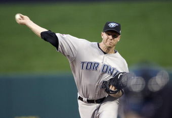 ST. LOUIS, MO - JULY 14: American League All-Star Roy Halladay of the Toronto Blue Jays pitches during the 2009 MLB All-Star Game at Busch Stadium on July 14, 2009 in St Louis, Missouri. (Photo by Pool/Getty Images)