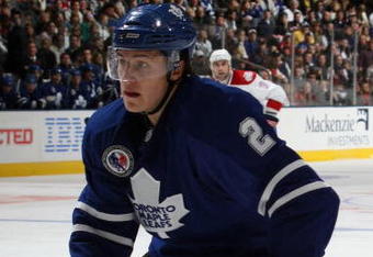 TORONTO, ON - NOVEMBER 08:  Luke Schenn #2 of the Toronto Maple Leafs skates during the game against the Montreal Canadiens on November 8, 2008 at the Air Canada Centre in Toronto, Ontario, Canada.  (Photo by Bruce Bennett/Getty Images)