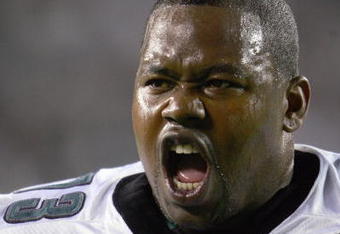 PHILADELPHIA - SEPTEMBER 17: Shawn Andrews #73 of the Philadelphia Eagles yells during the game against the Washington Redskins at Lincoln Financial Field on September 17, 2007  in Philadelphia, Pennsylvania. (Photo by: Chris McGrath/Getty Images)