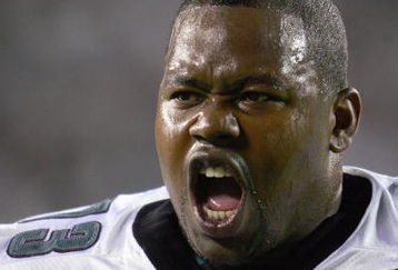 PHILADELPHIA - SEPTEMBER 17: Shawn Andrews #73 of the Philadelphia Eagles yells during the game against the Washington Redskins at Lincoln Financial Field on September 17, 2007  in Philadelphia, Pennsylvania. (Photo by: Chris McGrath/Getty Images)