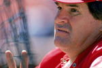 SAN FRANCISCO - 1988:  Manager Pete Rose #14 of the Cincinnati Reds watches batting practice before the game against the San Francisco Giants at Candlestick Park during the 1988 season in San Francisco, California.  (Photo by Otto Greule Jr./Getty Images)   