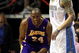 DENVER - MAY 29:  Kobe Bryant #24 of the Los Angeles Lakers reacts next to Chris Andersen #11 of the Denver Nuggets after Bryant makes a shot in the second quarter of Game Six of the Western Conference Finals during the 2009 NBA Playoffs at Pepsi Center on May 29, 2009 in Denver, Colorado. NOTE TO USER: User expressly acknowledges and agrees that, by downloading and or using this photograph, User is consenting to the terms and conditions of the Getty Images License Agreement.  (Photo by Jed Jacobsohn/Getty Images)