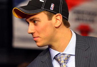 NEW YORK - JUNE 25:   Thirteenth overall draft pick by the Indiana Pacers,  Tyler Hansbrough makes his way to the stage during the 2009 NBA Draft at the Wamu Theatre at Madison Square Garden June 25, 2009 in New York City. NOTE TO USER: User expressly acknowledges and agrees that, by downloading and/or using this Photograph, User is consenting to the terms and conditions of the Getty Images License Agreement.  (Photo by Jim McIsaac/Getty Images)