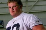 ORCHARD PARK, NY - MAY 01:  Eric Wood #70, 2009 first round draft pick of the Buffalo Bills  poses during Buffalo Bills minicamp at the Buffalo Bills Fieldhouse on May 1, 2009 in Orchard Park, New York.  (Photo by Rick Stewart/Getty Images)