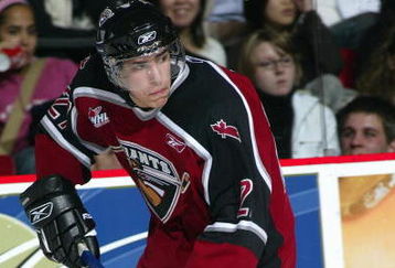 VANCOUVER, CANADA - OCTOBER 26:  Milan Lucic #27 of the Vancouver Giants skates against the Tri-City Americans during their WHL game on October 26, 2005 at the Pacific Coliseum in Vancouver, British Colombia, Canada.  The Giants defeated the Americans 6-2. (Photo by Chris Relke/Getty Images)