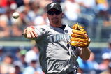 NEW YORK - JULY 06:  Scott Rolen #33 of the Toronto Blue Jays throws to first base for an out against the New York Yankees on July 6, 2009 at Yankee Stadium in the Bronx borough of New York City.  (Photo by Jim McIsaac/Getty Images)