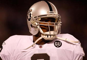 SAN DIEGO - DECEMBER 04:  Quarterback JaMarcus Russell #2 of the Oakland Raiders looks on during the NFL Game against the San Diego Chargers on December 4, 2008 at Qualcomm Stadium in San Diego, California.  (Photo by Harry How/Getty Images)