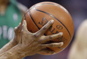 CHARLOTTE,NC - MARCH 16:  A general view of the official basketball taken during the game between the Toronto Raptors and the Charlotte Bobcats during their game at Time Warner Cable Arena on March 16, 2009 in Charlotte, North Carolina.  NOTE TO USER: User expressly acknowledges and agrees that, by downloading and/or using this Photograph, user is consenting to the terms and conditions of the Getty Images License Agreement. (Photo by: Streeter Lecka/Getty Images)