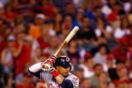 ANAHEIM, CA - JULY 27:  Victor Martinez #41 of the Cleveland Indians bats against the Los Angeles Angels of Anaheim at Angel Stadium on July 27, 2009 in Anaheim, California.  (Photo by Jeff Gross/Getty Images)