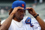 NEW YORK - JUNE 26:  New York Knicks 2009 first round draft pick Jordan Hill looks on as as the New York Mets take batting practice before playing the New York Yankees on June 26, 2009 at Citi Field in the Flushing neighborhood of the Queens borough of New York City.  (Photo by Jim McIsaac/Getty Images)