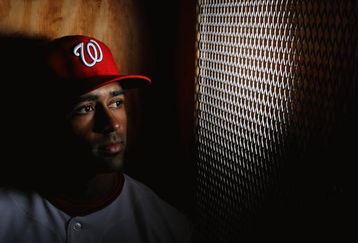 VIERA, FL - FEBRUARY 21:  Corey Patterson #4 of the Washington Nationals poses during photo day at Roger Dean Stadium on February 21, 2009 in Viera, Florida.  (Photo by Doug Benc/Getty Images)