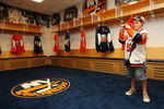 UNIONDALE, NY - JUNE 26:  Matthew Arena of Glen Cove takes a tour of the Islanders looker room during the New York Islanders Draft Party on June 26, 2009 at Nassau Coliseum in Uniondale, New York.  (Photo by Mike Stobe/Getty Images)