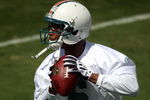 DAVIE, FL - MAY 02:  Rookie quarterback Pat White  #6 of the Miami Dolphins drops back to pass during mini camp on May 2, 2009 at the Miami Dolphins Training facility in Davie, Florida.  (Photo by Marc Serota/Getty Images)