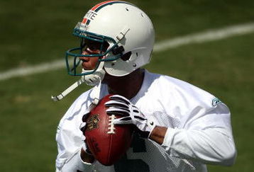 DAVIE, FL - MAY 02:  Rookie quarterback Pat White  #6 of the Miami Dolphins drops back to pass during mini camp on May 2, 2009 at the Miami Dolphins Training facility in Davie, Florida.  (Photo by Marc Serota/Getty Images)