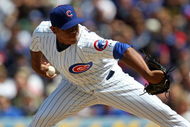 CHICAGO - MAY 16: Carlos Marmol #49 of the Chicago Cubs throws the ball against the Houston Astros on May 16, 2009 at Wrigley Field in Chicago, Illinois. The Cubs defeated the Astros 5-4. (Photo by Jonathan Daniel/Getty Images)