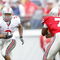 COLUMBUS, OH - APRIL 19:  Running back Brandon Saine #3 of the Ohio State University Buckeyes runs the ball around linebacker Jermale Hines #7 during the first quarter of their Spring Game on April 19, 2008 at Ohio Stadium in Columbus, Ohio.  (Photo by Matt Sullivan/Getty Images)