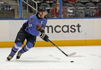 ATLANTA - MARCH 6:  Forward Ilya Kovalchuk #17 of the Atlanta Thrashers skates with the puck during the game against the Montreal Canadiens at Philips Arena on March 6, 2009 in Atlanta, Georgia.  The Thrashers beat the Canadiens 2-0.  (Photo by Mike Zarrilli/Getty Images)