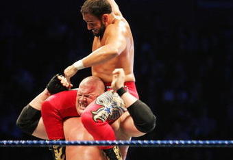 SYDNEY, AUSTRALIA - JUNE 15:  Chavo Guerrero beats on ECW Champion Kane during WWE Smackdown at Acer Arena on June 15, 2008 in Sydney, Australia.  (Photo by Gaye Gerard/Getty Images)