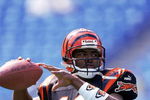 26 Sep 1999:  Akili Smith #11 of the Cincinnati Bengals gets ready to pass the ball during the game against the Carolina Panthers at the Ericson Stadium in Charlotte, North Carolina. The Panthers defeated the Bengals 27-3. Mandatory Credit: Scott Halleran  /Allsport