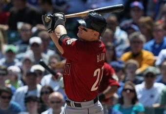 CHICAGO - MAY 16: Geoff Blum #27 of the Houston Astros hits the ball against the Chicago Cubs on May 16, 2009 at Wrigley Field in Chicago, Illinois. The Cubs defeated the Astros 5-4. (Photo by Jonathan Daniel/Getty Images)