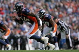 DENVER - NOVEMBER 23:  Defensive end Jarvis Moss #94 of the Denver Broncos leaves the line of scrimmage against the Oakland Raiders during week 12 NFL action at Invesco Field at Mile High on November 23, 2008 in Denver, Colorado. The Raiders defeated the Broncos 31-10.  (Photo by Doug Pensinger/Getty Images)