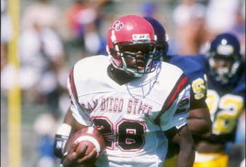 11 Sep 1993:  Wide receiver Marshall Faulk of the San Diego State Aztecs runs down the field during a game against the California Bears at Memorial Stadium in Berkeley, California.   Mandatory Credit: Otto Greule  /Allsport