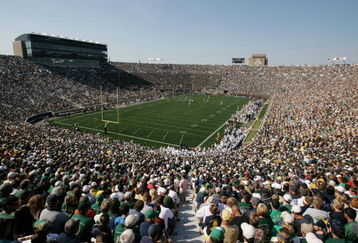 SOUTH BEND, IN - SEPTEMBER 01:  General view of the Notre Dame campus during the game between the Notre Dame Fighting Irish and the Georgia Tech Yellow Jackets on September 1, 2007 at Notre Dame Stadium in South Bend, Indiana. (Photo by Jonathan Daniel/Getty Images)