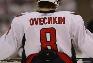PITTSBURGH - MAY 11: Alex Ovechkin #8 of the Washington Capitals waits for a faceoff against the Pittsburgh Penguins during Game Six of the Eastern Conference Semifinal  Round of the 2009 Stanley Cup Playoffs at Mellon Arena on May 11, 2009 in Pittsburgh, Pennsylvania. (Photo by Bruce Bennett/Getty Images)
