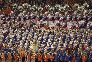 MIAMI - JANUARY 08:  The Florida Gators band during the FedEx BCS National Championship Game against the Oklahoma Sooners at Dolphin Stadium on January 8, 2009 in Miami, Florida.  (Photo by Donald Miralle/Getty Images)