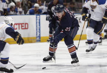 EDMONTON, CANADA - JANUARY 11: Ryan Potulny #21 of the Edmonton Oilers skates against the St. Louis Blues on January 11, 2009 at Rexall Place in Edmonton, Alberta, Canada. (Photo by Dale MacMillan/Getty Images)
