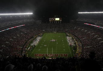 TUSCALOOSA, AL - NOVEMBER 29:  A view from high in the stadium as the Alabama Crimson Tide take on the Auburn Tigers at Bryant-Denny Stadium on November 29, 2008 in Tuscaloosa, Alabama. Alabama defeated Auburn 36-0.  (Photo by Doug Benc/Getty Images)