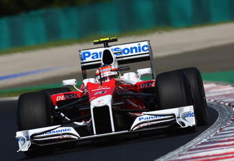 BUDAPEST, HUNGARY - JULY 24:  Timo Glock of Germany and Toyota drives during practice for the Hungarian Formula One Grand Prix at the Hungaroring on July 24, 2009 in Budapest, Hungary.  (Photo by Ryan Pierse/Getty Images)