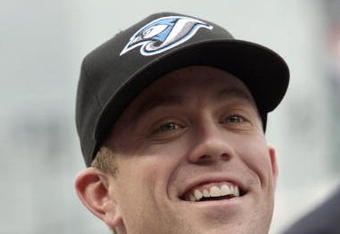 ST LOUIS, MO - JULY 14: American League All-Star Aaron Hill of the Toronto Blue Jays looks on before the 2009 MLB All-Star Game against National League All-Stars at Busch Stadium on July 14, 2009 in St Louis, Missouri. (Photo by: Pool/Getty Images)