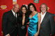 LAS VEGAS - DECEMBER 07:  (L-R) Pro wrestler Kurt Angle, actress Tia Carrera, Karen Angle, and 'The Simpsons' creator Matt Groening pose backstage at Spike TV's 2007 'Video Game Awards' at the Mandalay Bay Events Center on December 7, 2007 in Las Vegas, Nevada.  (Photo by Frazer Harrison/Getty Images for Spike TV)