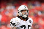 KANSAS CITY, MO - SEPTEMBER 14:  Robert Gallery #76 of the Oakland Raiders looks on during their NFL game against the Kansas City Chiefs at Arrowhead Stadium on September 14, 2008 in Kansas City, Missouri. The Raiders defeated the Chiefs 23-8. (Photo by Jamie Squire/Getty Images)
