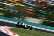 BUDAPEST, HUNGARY - JULY 24: Giancarlo Fisichella of Italy and Force India drives during practice for the Hungarian Formula One Grand Prix at the Hungaroring on July 24, 2009 in Budapest, Hungary. (Photo by Paul Gilham/Getty Images)