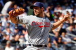 NEW YORK - APRIL 16:  Cliff Lee #31 of the Cleveland Indians pitches against the New York Yankees during opening day at the new Yankee Stadium on April 16, 2009 in the Bronx borough of New York City. This is the first regular season MLB game being played at the new venue which replaced the old Yankee Stadium as the Yankees home field.  (Photo by Jim McIsaac/Getty Images)